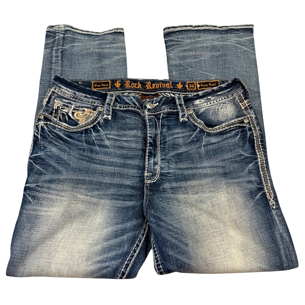 Rock Revival Men's-Style Women's Faded Indigo Bootcut Jeans